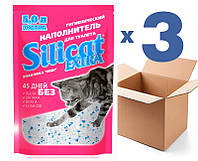 Наполнитель для кошачьего туалета силикагелевый  SILICAT EXTRA 5.0Lx3шт(15L)