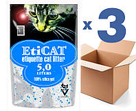 Наполнитель для кошачьего туалета силикагелевый Eticat 5.0Lх3 шт