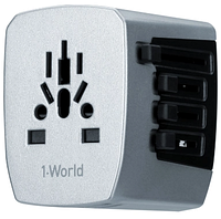 Зарядное устройство Momax 1-World 4 USB AC Travel Adapter Серебро (UA3)