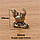 Вінтажний ретро мідний латунний брелок підвіска для ключів статуетка китайський знак зодіаку у вигляді тварини, фото 7