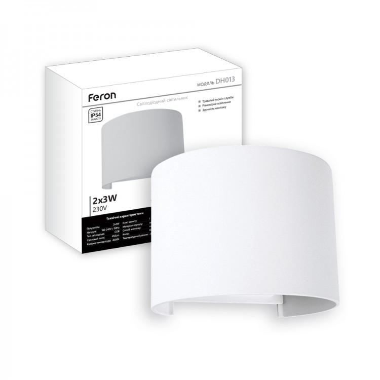 Архітектурний світильник Feron DH013 6Вт 4000K IP54 білий (11873)