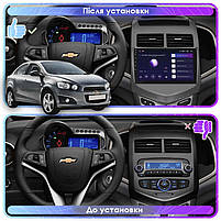 Штатна магнітола 9" Lesko для Chevrolet Aveo II 2011-2020 4/64Gb CarPlay 4G Wi-Fi GPS Prime Шевролет 5 шт., фото 3
