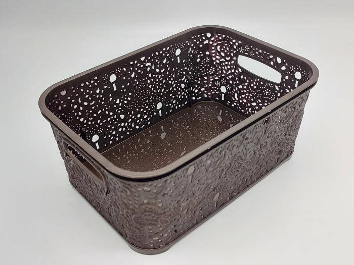 Кошик пластиковий з кришкою Ажур Elif Plastik №374 Ящик для