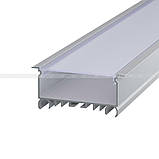 LED профіль для світлодіодної стрічки врізний LSV-70 алюмінієвий з матовою кришкою (2м, 3м, 5м) 85(74)x33 мм, фото 2