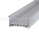 LED профіль для світлодіодної стрічки врізний LSV-70 алюмінієвий з матовою кришкою (2м, 3м, 5м) 85(74)x33 мм, фото 3