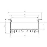 LED профіль для світлодіодної стрічки врізний LSV-70 алюмінієвий з матовою кришкою (2м, 3м, 5м) 85(74)x33 мм, фото 4