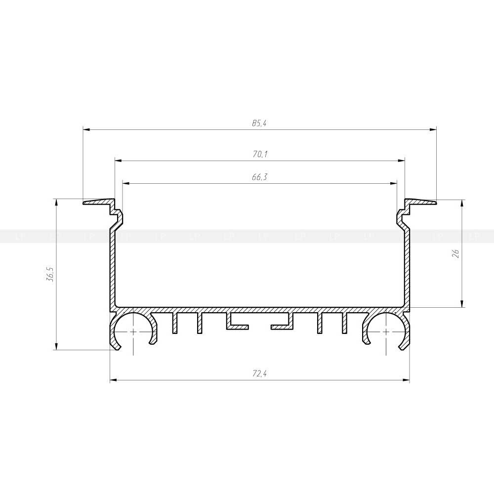 Профиль для светодиодной ленты врезной LSV-70 алюминиевый - фото 1 - id-p203233507