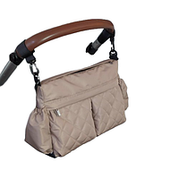 Универсальная сумка на детскую коляску, бежевая сумка к коляске от Mamalook