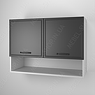 Двохдверна шафа навісна з нішею та закритою полицею шириною 80 см Верхні кухонні тумби з МДФ фасадами, фото 4