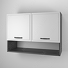 Двохдверна шафа навісна з нішею та закритою полицею шириною 80 см Верхні кухонні тумби з МДФ фасадами, фото 7