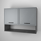 Двохдверна шафа навісна з нішею та закритою полицею шириною 80 см Верхні кухонні тумби з МДФ фасадами, фото 5