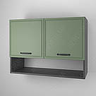 Двохдверна шафа навісна з нішею та закритою полицею шириною 80 см Верхні кухонні тумби з МДФ фасадами, фото 6