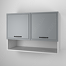 Двохдверна шафа навісна з нішею та закритою полицею шириною 80 см Верхні кухонні тумби з МДФ фасадами, фото 2