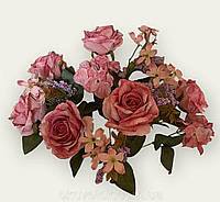 Искусственные цветы Букет Роз (48см) розовая пудра