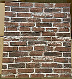 Декоративна самоклеюча 3D панель під цеглу Червона Катеринославська 700x770x3мм (043-3), фото 2
