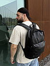 Чоловічий шкіряний рюкзак міський класичний для ноутбука чорний, фото 2