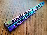 Ніж метелик кольоровий (градієнт) дитячий тренувальний Balisong Gradient, фото 8