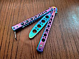 Ніж метелик кольоровий (градієнт) дитячий тренувальний Balisong Gradient, фото 7