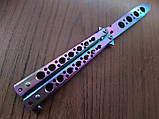 Ніж метелик кольоровий (градієнт) дитячий тренувальний Balisong Gradient, фото 10