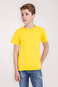 Дитяча однотонна універсальна футболка вільного крою (жовтого кольору)ОПТОМ ВІД ВИРОБНИКА