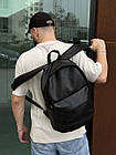 Чоловічий шкіряний рюкзак міський класичний для ноутбука чорний, фото 3