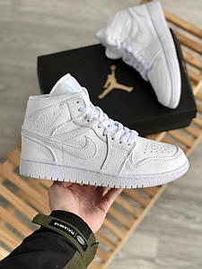 Чоловічі Кросівки Nike Air Jordan 1 Mid White 45