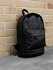 Чоловічий шкіряний рюкзак міський класичний для ноутбука чорний, фото 8