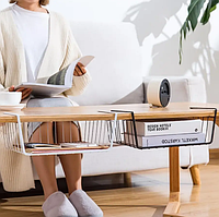 Підвісна полиця під полицю в шафу або тумбочку 400х245х140 мм Чорний