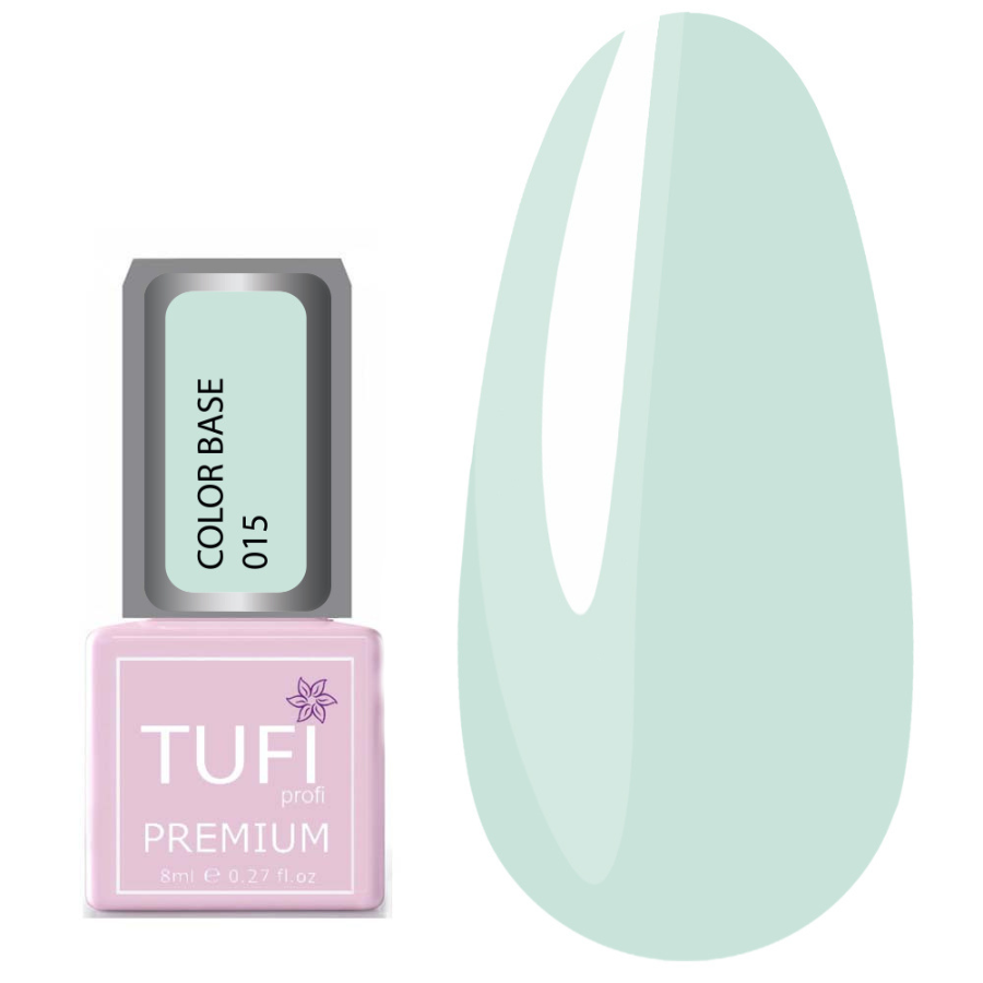 Кольорова база TUFI profi PREMIUM Color Base 015 напівпрозора ментол, 8 мл