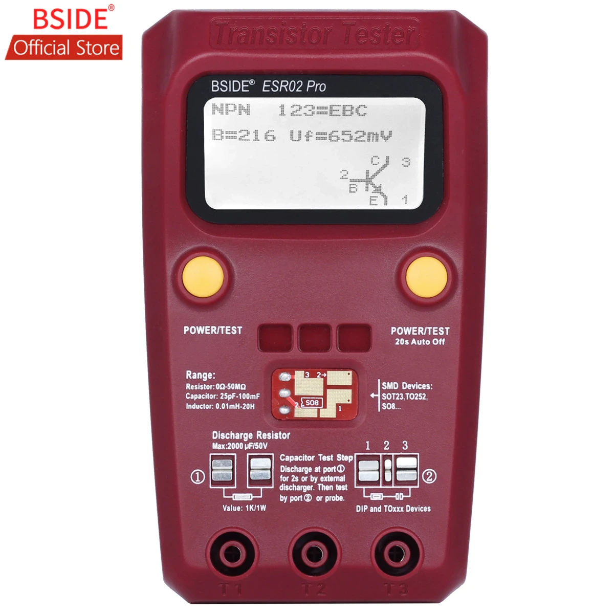 Професійний тестер електронних компонентів BSIDE ESR02 PRO