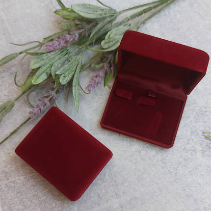 Футляр прямокутник бордовий для набору, фото 1