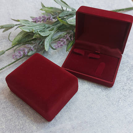 Футляр прямокутник бордовий для набору, фото 2