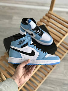 Жіночі Кросівки Nike Air Jordan 1 Mid Blue White 36-38-39-40-41