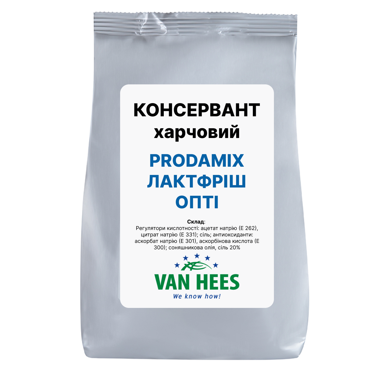 КОНСЕРВАНТ для ковбаси, м’ясних продуктів, напівфабрикатів м’яса Prodamix Лактфріш ОПТІ Van Hees, Франція