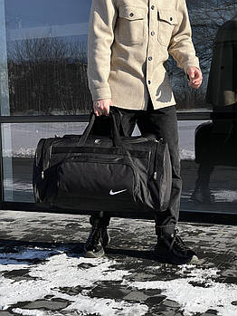 Дорожня спортивна сумка Nike велика чорна чоловіча для спорту залу, тренувань, подорожей