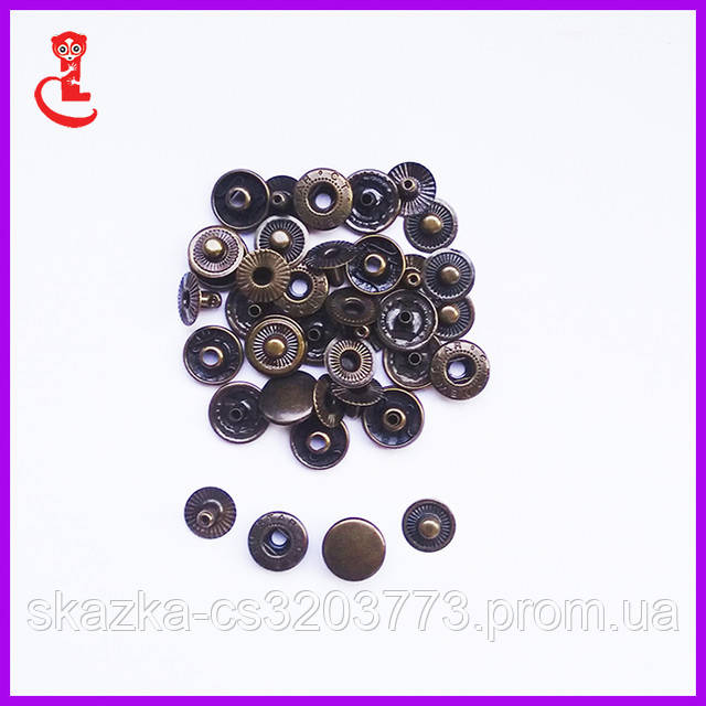 Кнопки для одежды альфа 15, антик На фото Кнопки для одежды альфа 15, антик