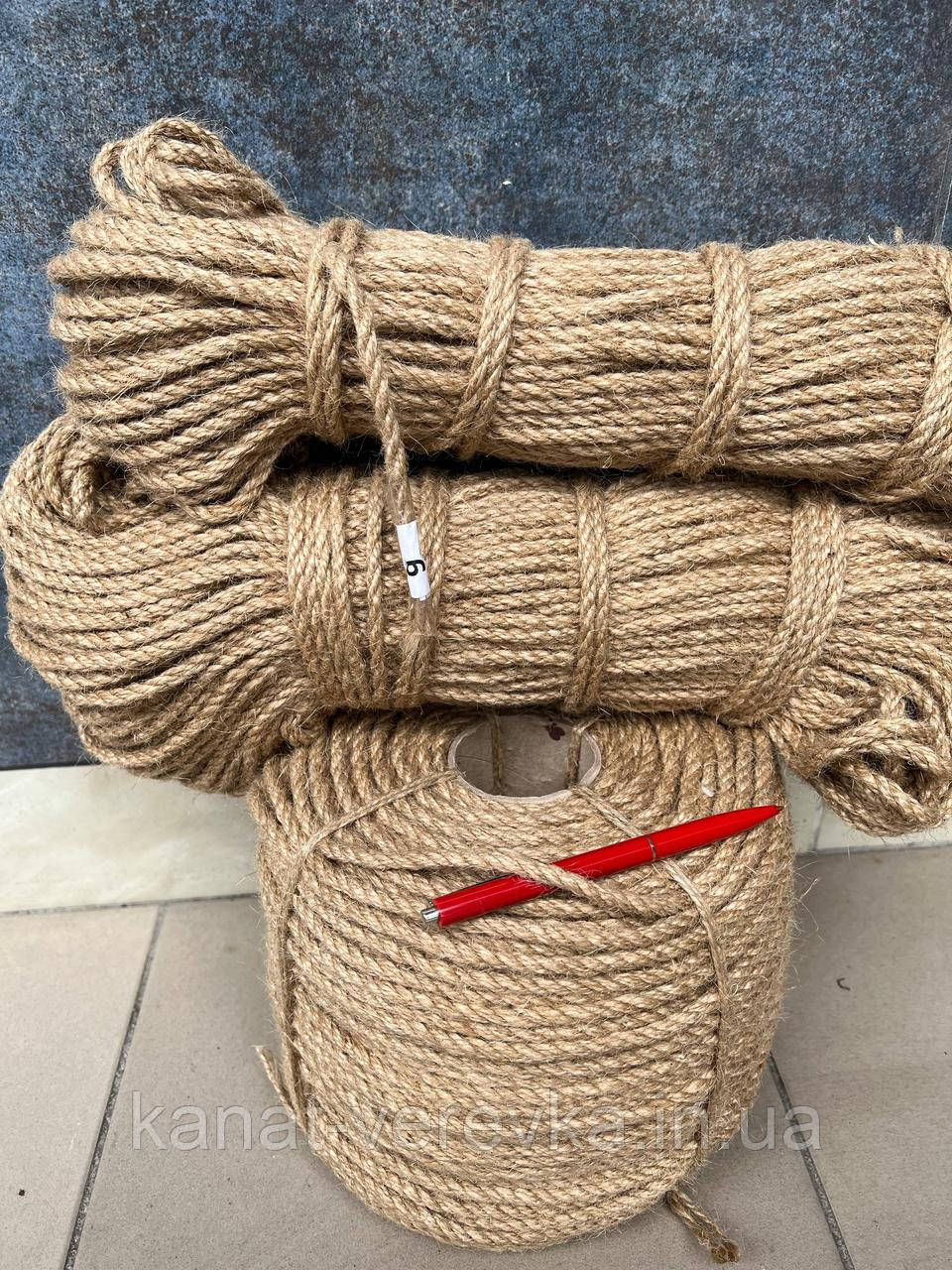 Джутовий канат 6 мм 100 метрів, фото 1