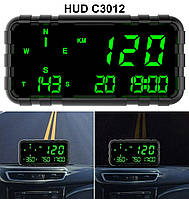 Автомобильный GPS спидометр HUD C3012 (Экран 5,5 дюйма, скорость, пробег, время, компас)