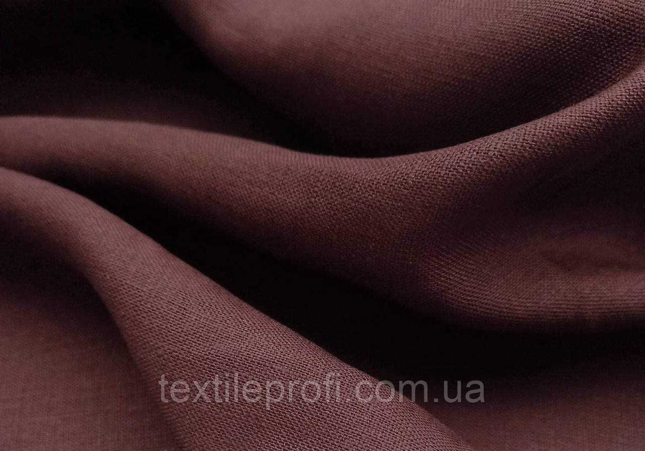 Льняна тканина коричневого кольору