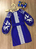 Детское вышитое платье с ласточками "Ласточки3"