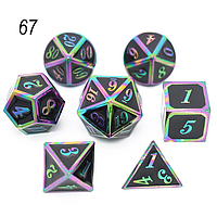 Металлические дайсы, кубы, для настольных ролевых игр D&D, Pathfinder (16 расцветок!) Радужный металлик чёрный