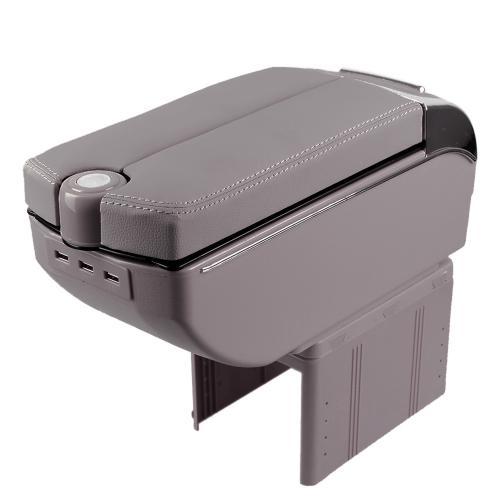 Підлокітник універсальний сірий, попільничка, підстаканник, 7 USB Vitol HJ48020G 35/15/16,5см