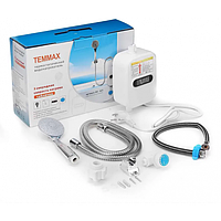 Электрический термостатичный водонагреватель-душ проточный с краном TEMMAX - RX-021, белый