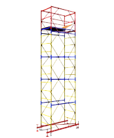 Строительная вышка тура 0.8х1.6, 4+1 комплект, Н=7.4м