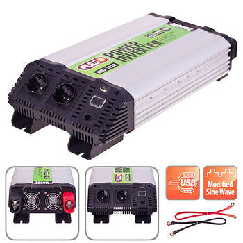 Перетворювач напруги 2000W 12V-220V USB-5VDC2.0A Pulso IMU-2020