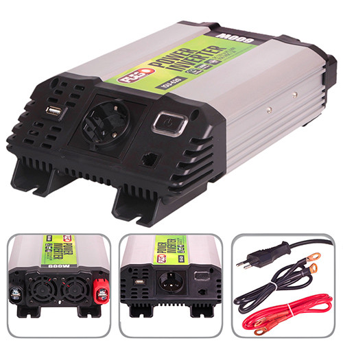 Перетворювач напруги 12V-220V 600W USB-5VDC2.0A PULSO ISU-620