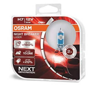 Лампи галогенові OSRAM H7 12V 55W +150% Night Breaker Laser Комплект 2 шт