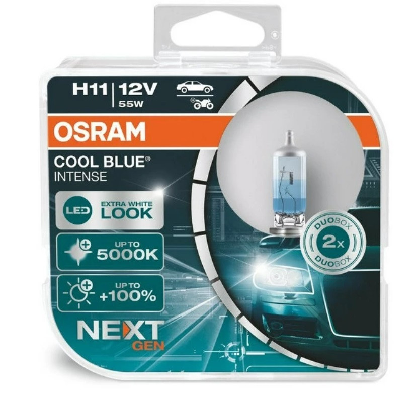 Лампи галогенні OSRAM H11 12V 55W +100% COOL BLUE INTENSE 5000K Комплект 2 шт