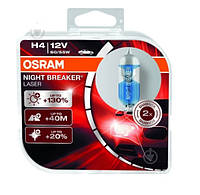 Лампы галогеновые Osram H4 12V 55/60W +130% Night Breaker Laser комплект 2 шт