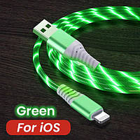 Зеленый cветящийся кабель для зарядки и передачи данных для Iphone